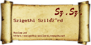 Szigethi Szilárd névjegykártya