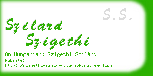 szilard szigethi business card